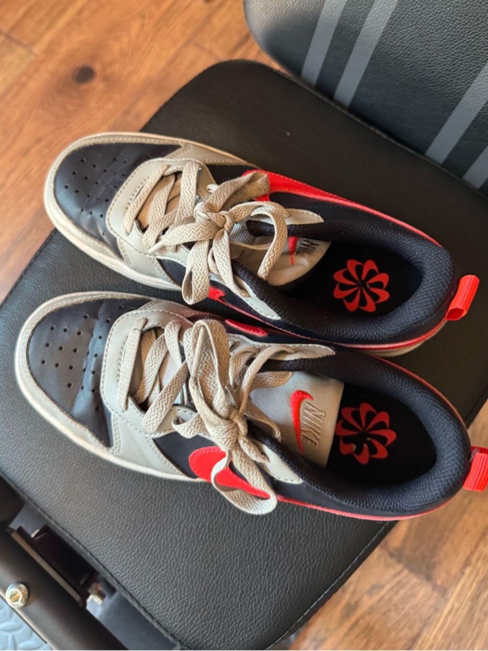 Nike Kids Orange Blue Court Shoes